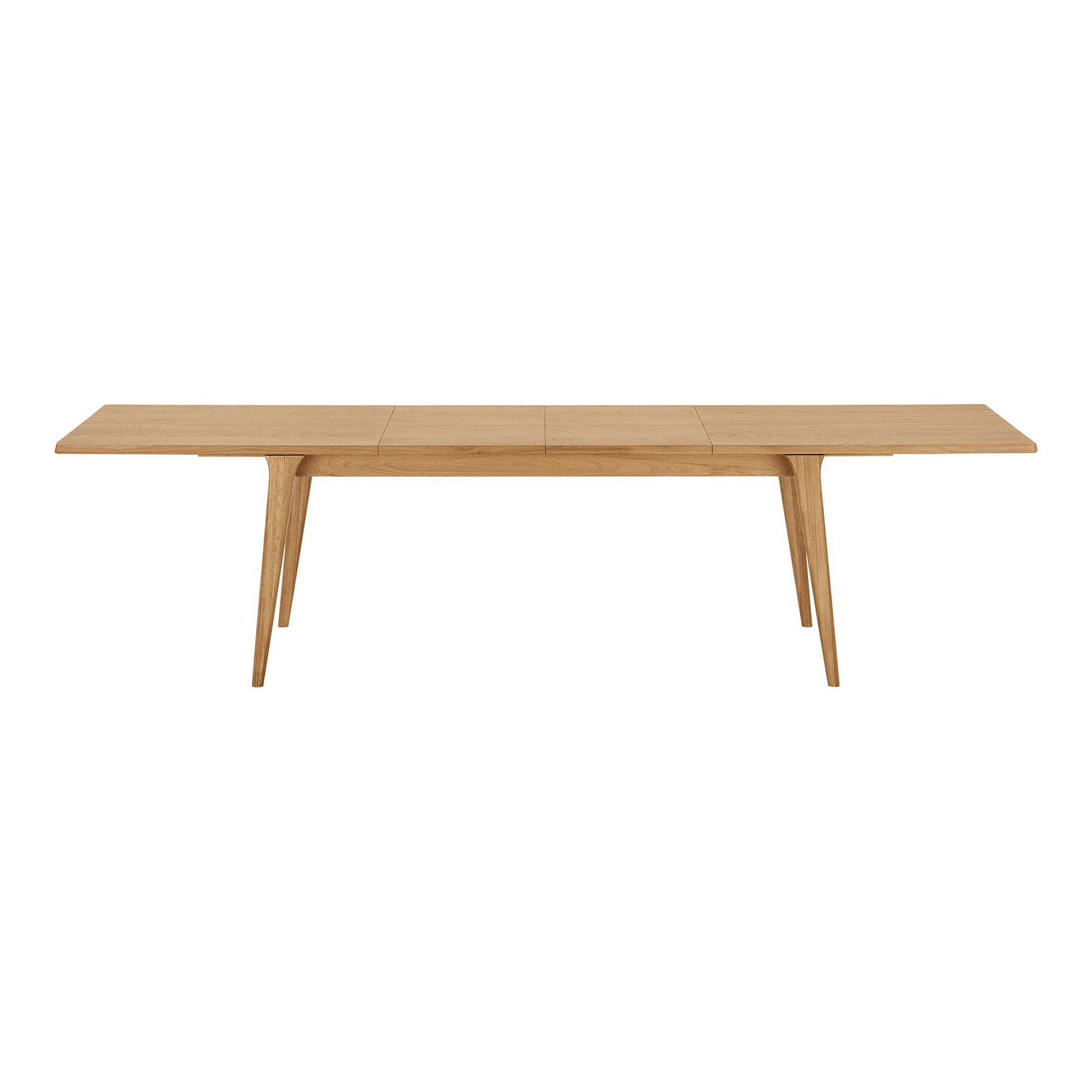 Masa de dining din furnir de stejar, natur,  cu doua placi de extensie 