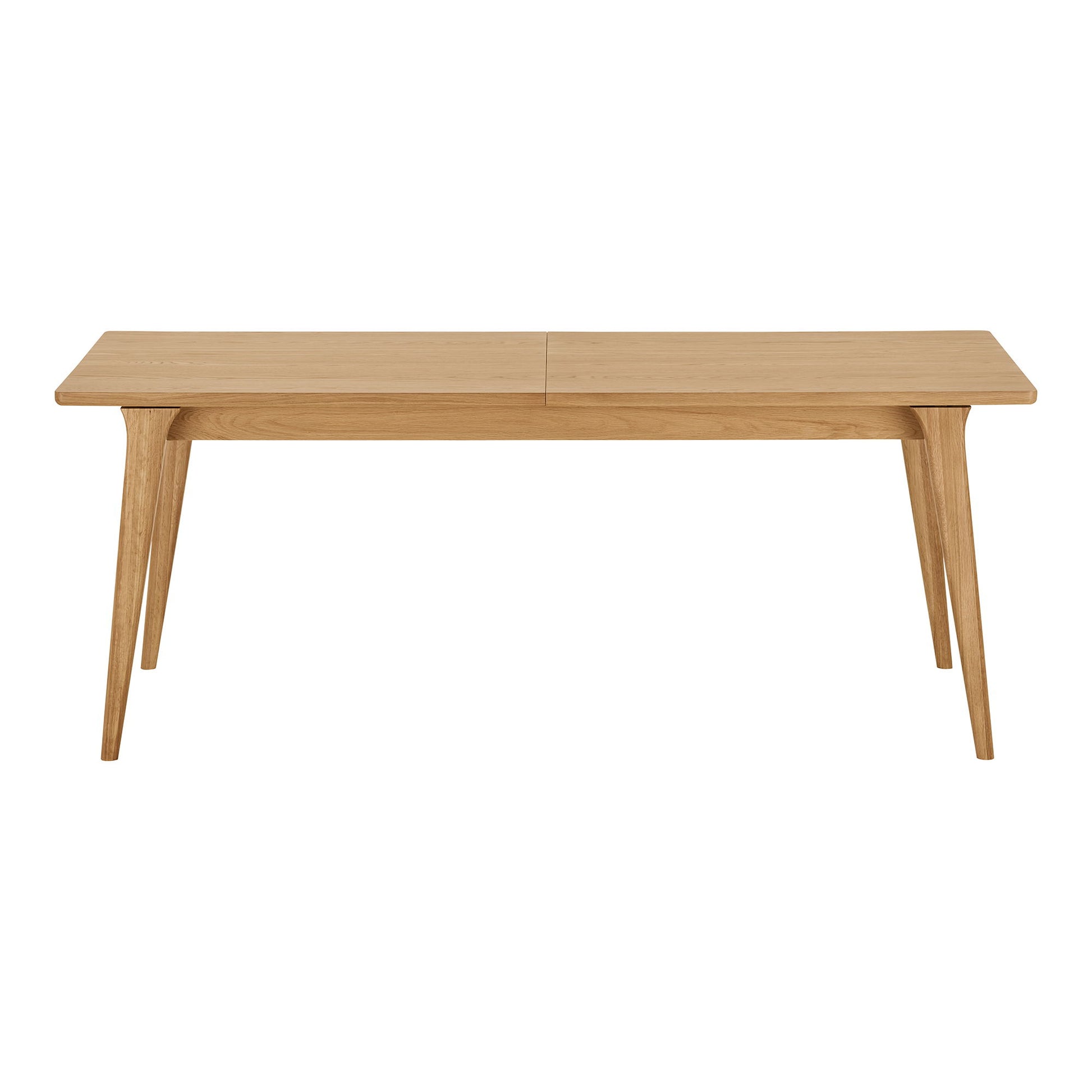 Masa de dining din furnir de stejar, natur,  cu doua placi de extensie 