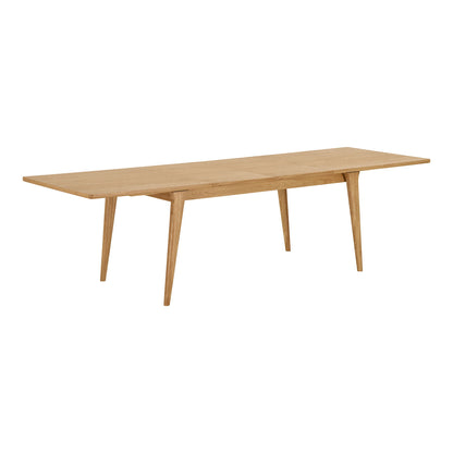 Masa de dining din furnir de stejar, natur,  cu doua placi de extensie 
