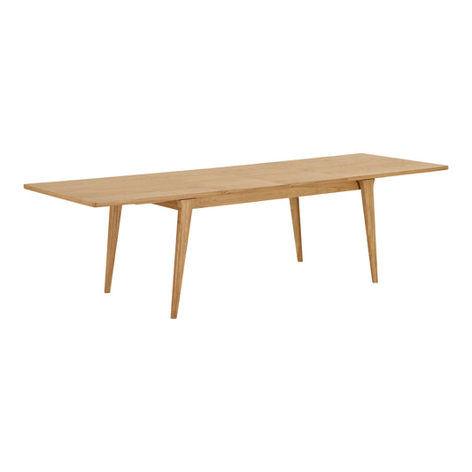Masa de dining din furnir de stejar, natur,  cu doua placi de extensie 