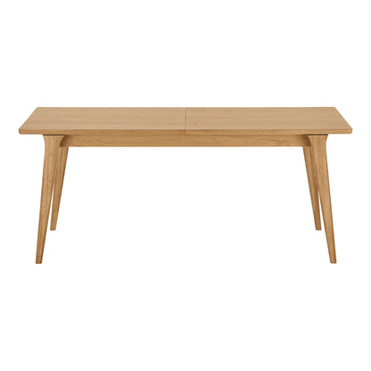 Masa de dining din furnir de stejar, natur, cu o placa de extensie