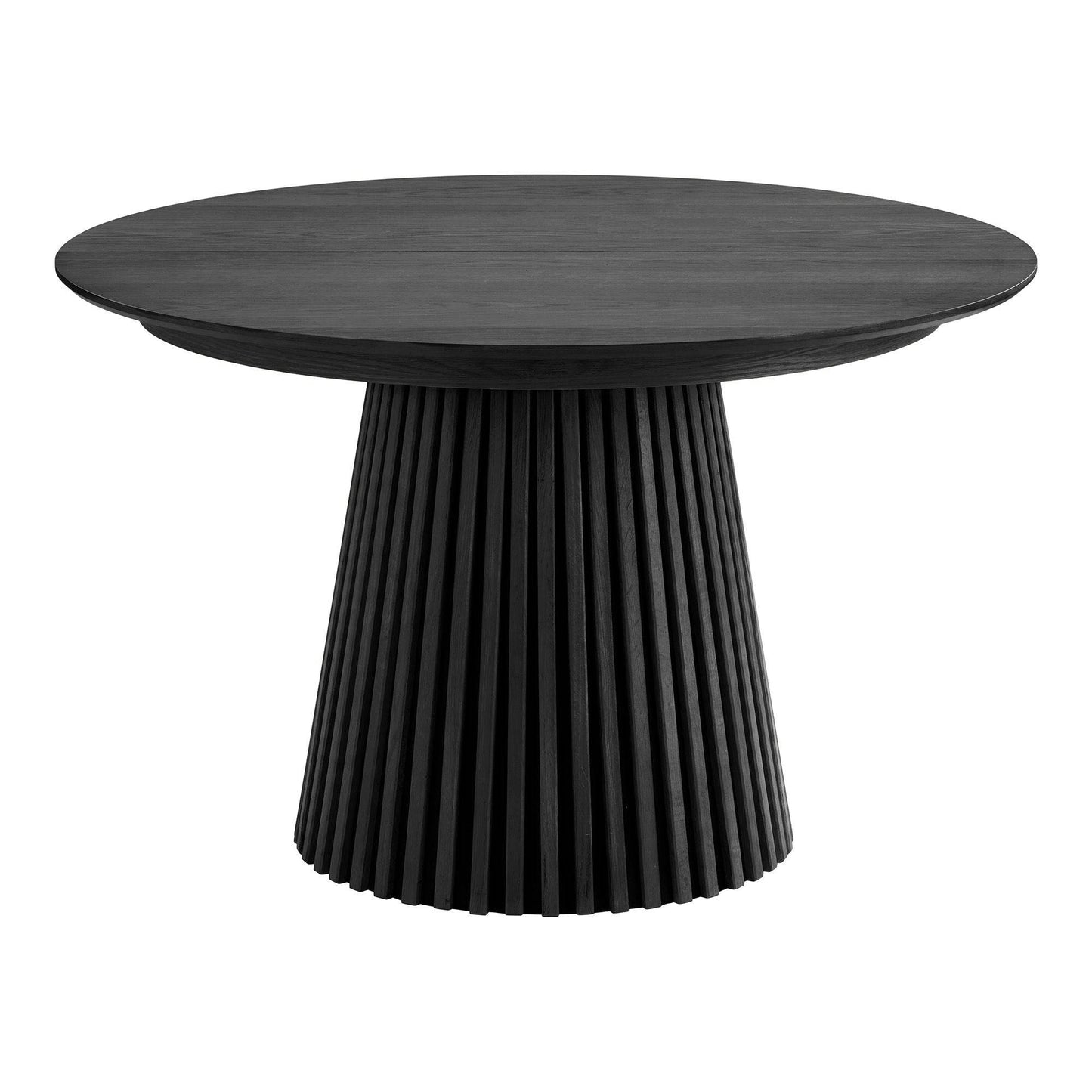 Masa de dining din furnir de stejar, negru, incl. doua placi de extensie