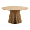 Masă de dining Osaka Ø140 cm din furnir de stejar natural, pentru 6-8 persoane