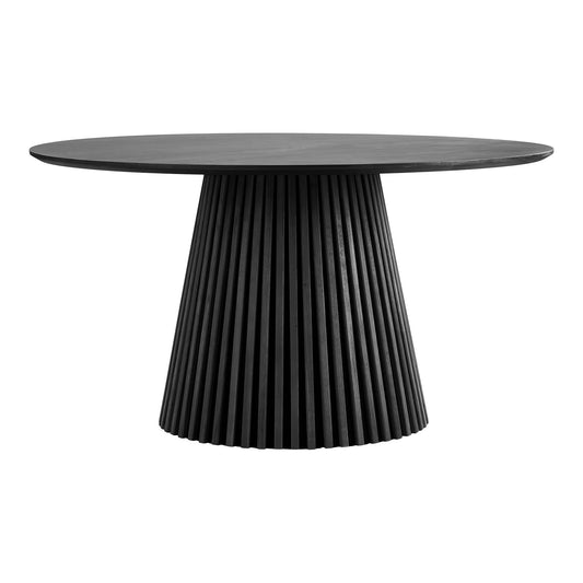 Masa de dining din furnir de stejar, negru