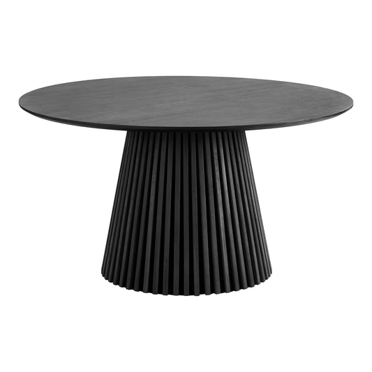 Masa de dining din furnir de stejar, negru