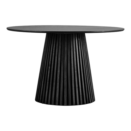 Masa de dining din furnir de stejar, negru