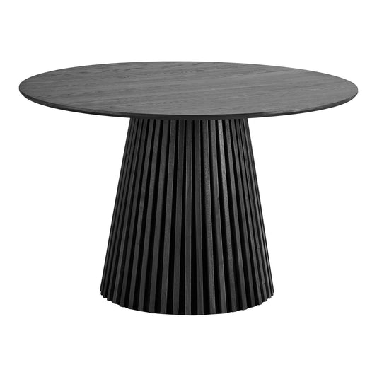 Masa de dining din furnir de stejar, negru