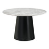 Masa de dining Brito cu aspect marmura gri, negru ø120x75 cm