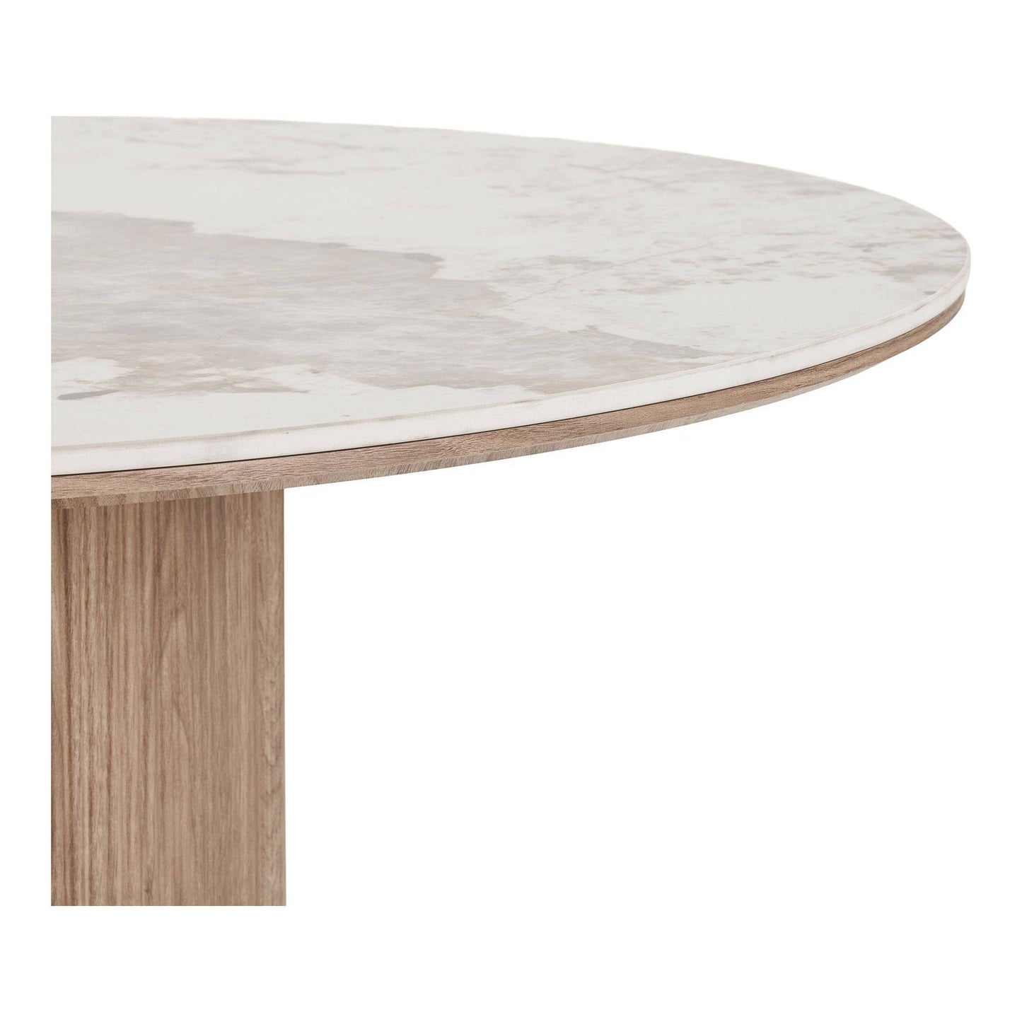  Masa de dining cu blat ceramic, alb/maro, detaliu