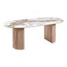 Masa de dining Athens  cu blat ceramic, alb/maro