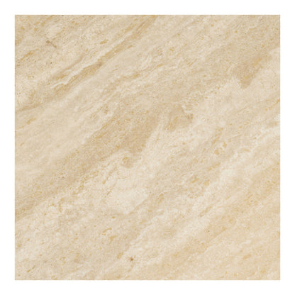 Masa de dining cu blat ceramic/furnir de frasin, aspect travertin/natur, detaliu