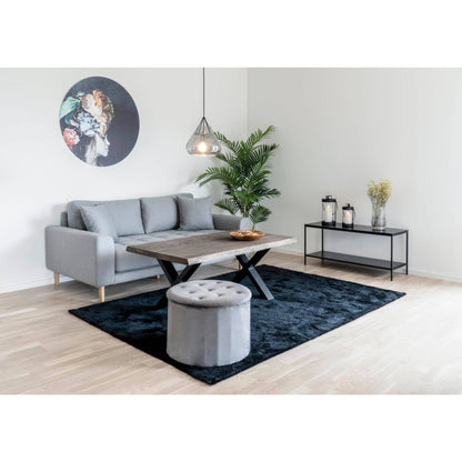 Comoda TV cu 2 rafturi, negru, rama neagra, in living