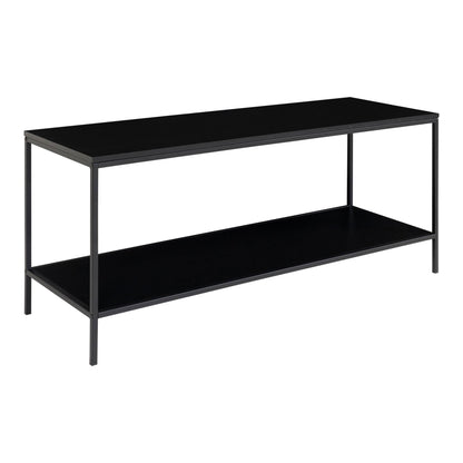 Comoda TV cu 2 rafturi, negru, rama neagra