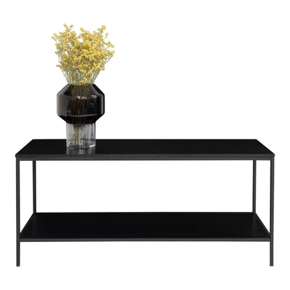 Comoda TV cu 2 rafturi, negru, rama neagra