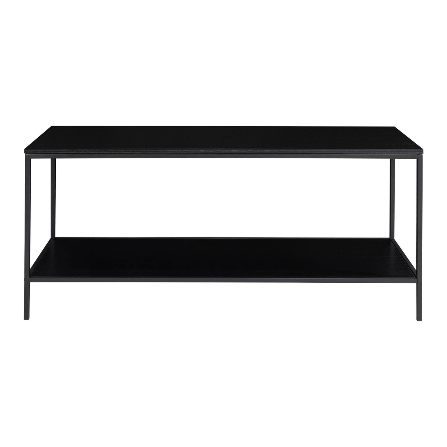 Comoda TV cu 2 rafturi, negru, rama neagra