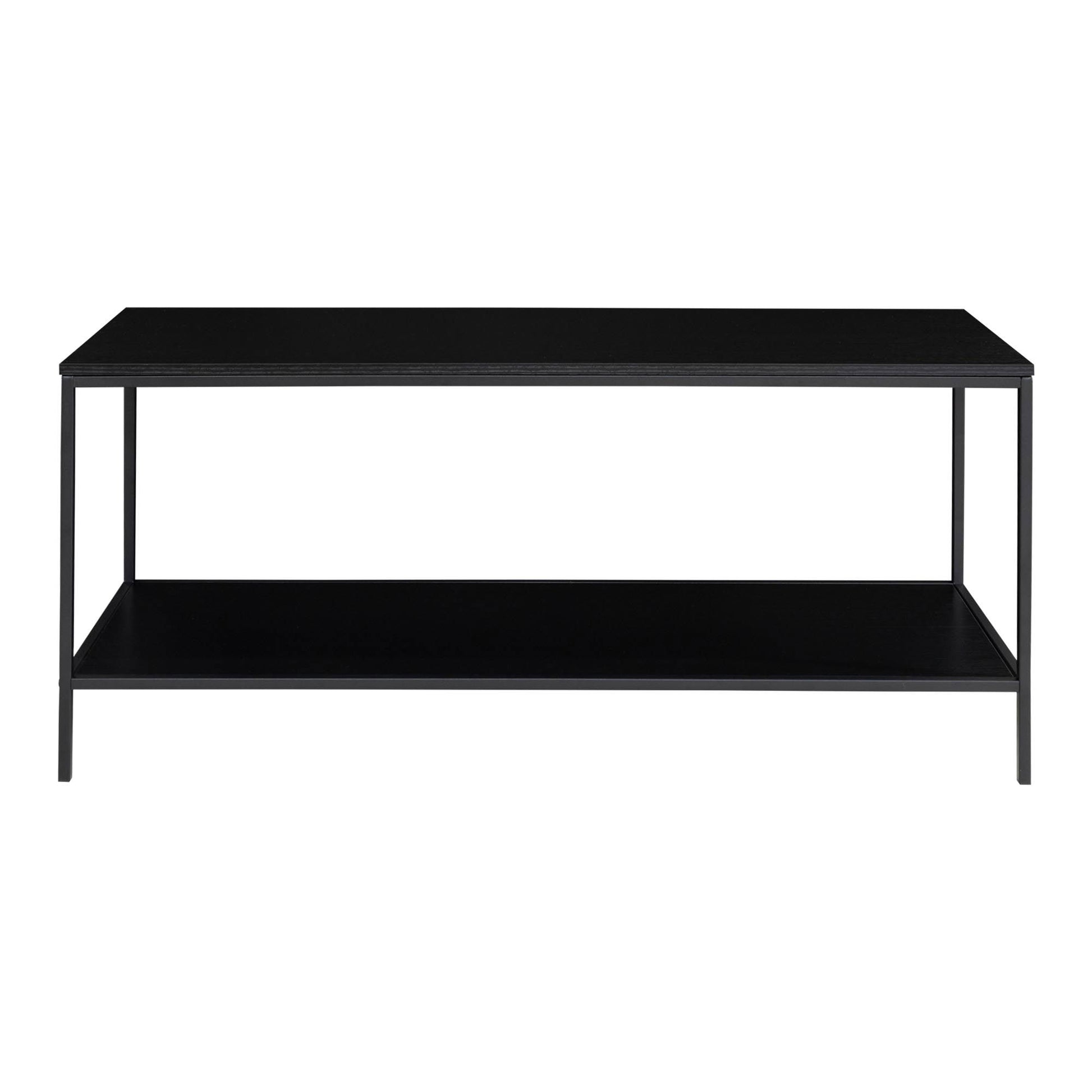 Comoda TV cu 2 rafturi, negru, rama neagra