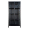 Brisbane Vitrina cu 2 usi de sticla, din otel negru 80x35x175 cm