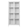 Vitrina Brisbane cu 2 usi de sticla, din otel alb 80x35x175 cm