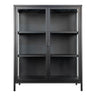 Vitrina Brisbane cu 2 usi de sticla, din otel negru 80x40x101 cm