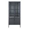 Vitrina Brisbane cu 4 usi, din otel negru 80x35x180 cm