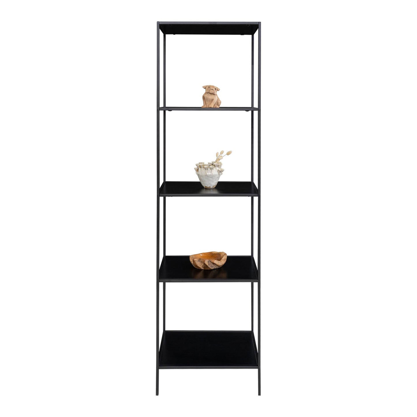 Etajera cu 5 rafturi, negru, rama neagra