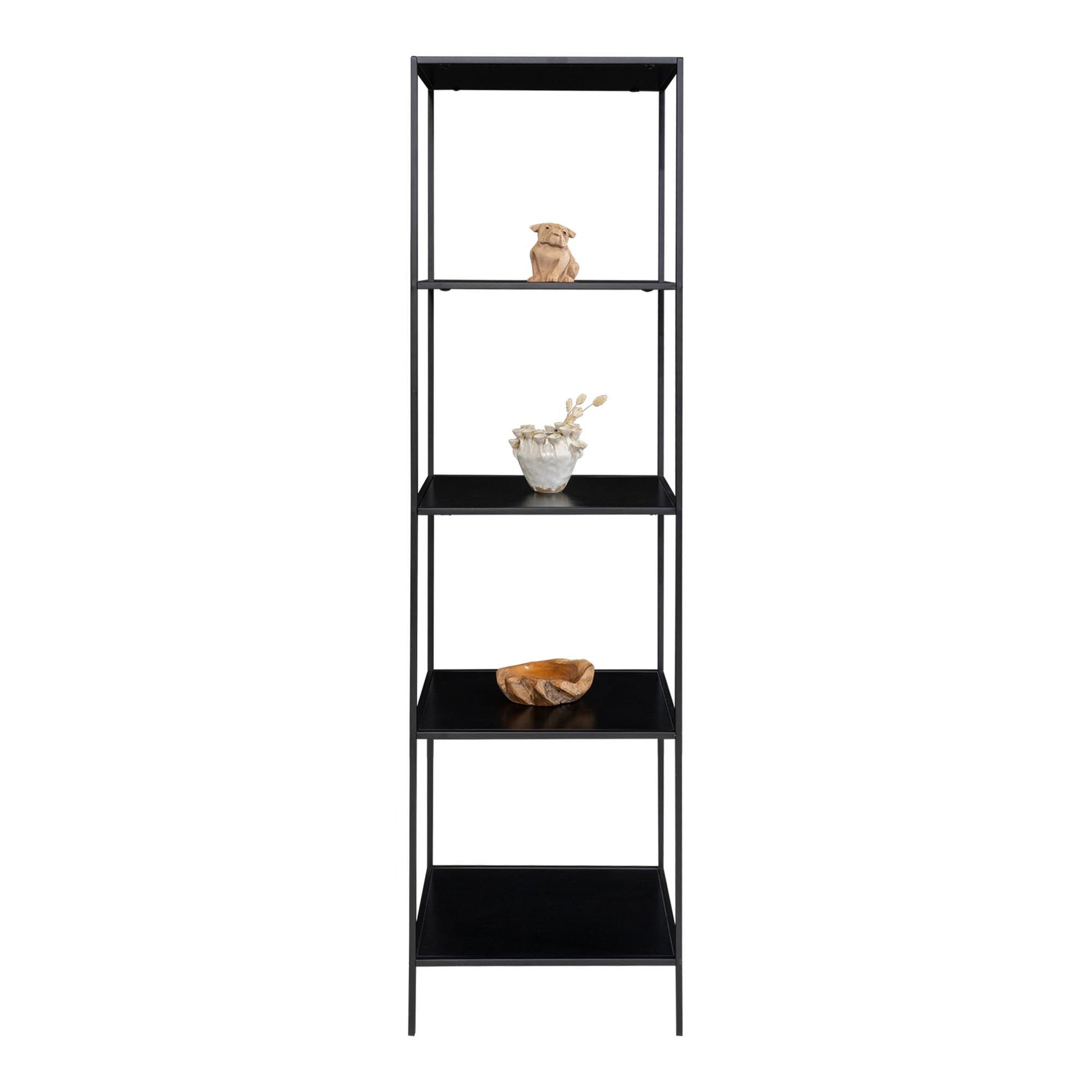 Etajera cu 5 rafturi, negru, rama neagra