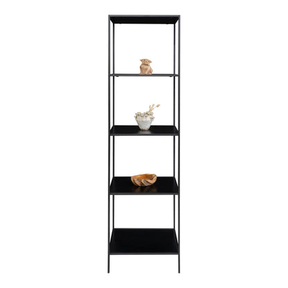 Etajera cu 5 rafturi, negru, rama neagra