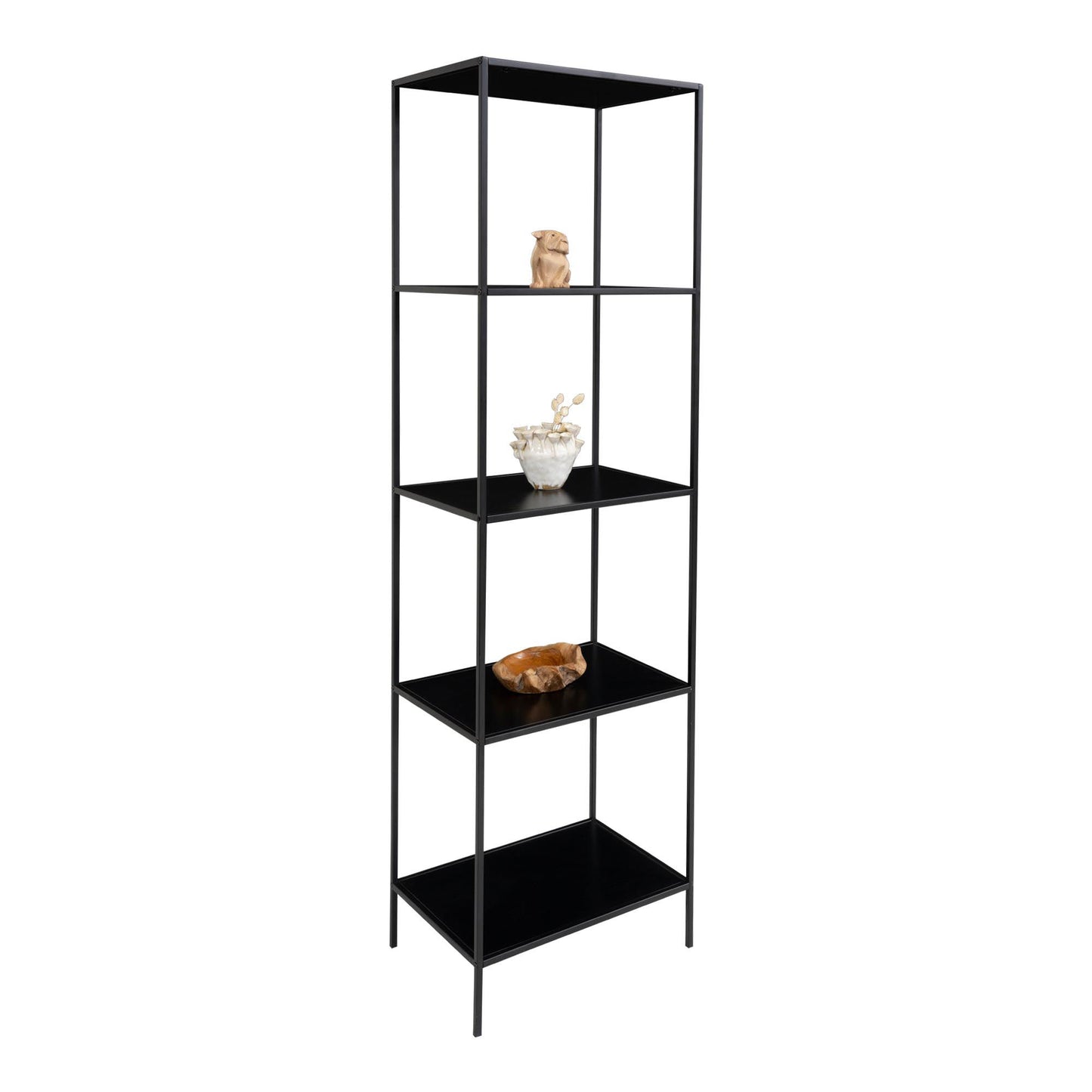 Etajera cu 5 rafturi, negru, rama neagra