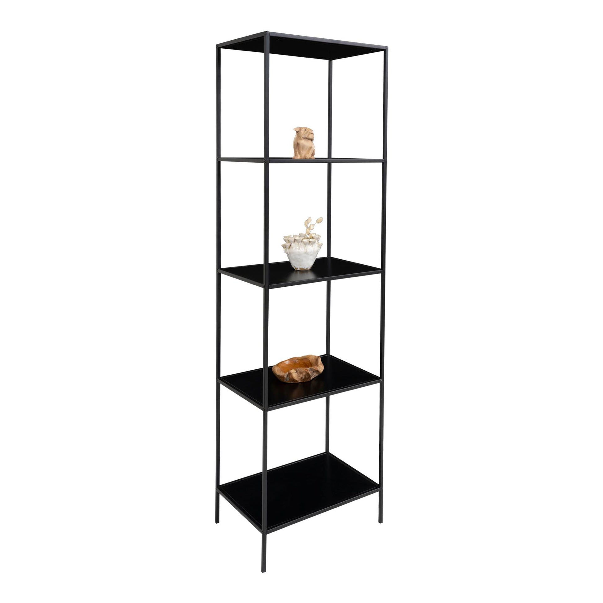 Etajera cu 5 rafturi, negru, rama neagra