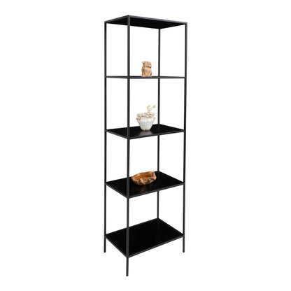 Etajera cu 5 rafturi, negru, rama neagra