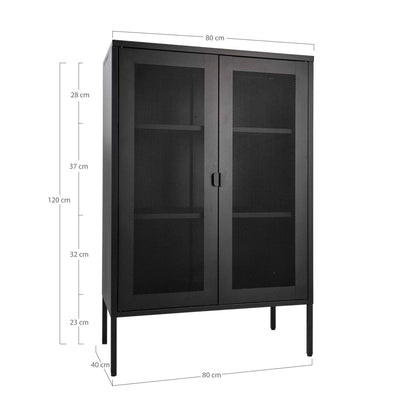  Dulap cu 2 usi mesh, otel, negru