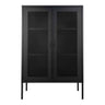 Dulap Melbourne din otel negru, cu 2 usi din plasa,  80x40x120 cm