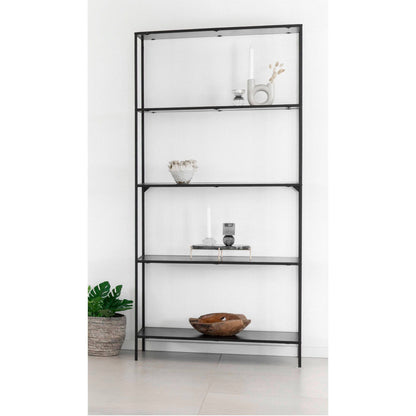 Etajera cu 5 rafturi, metal, negru