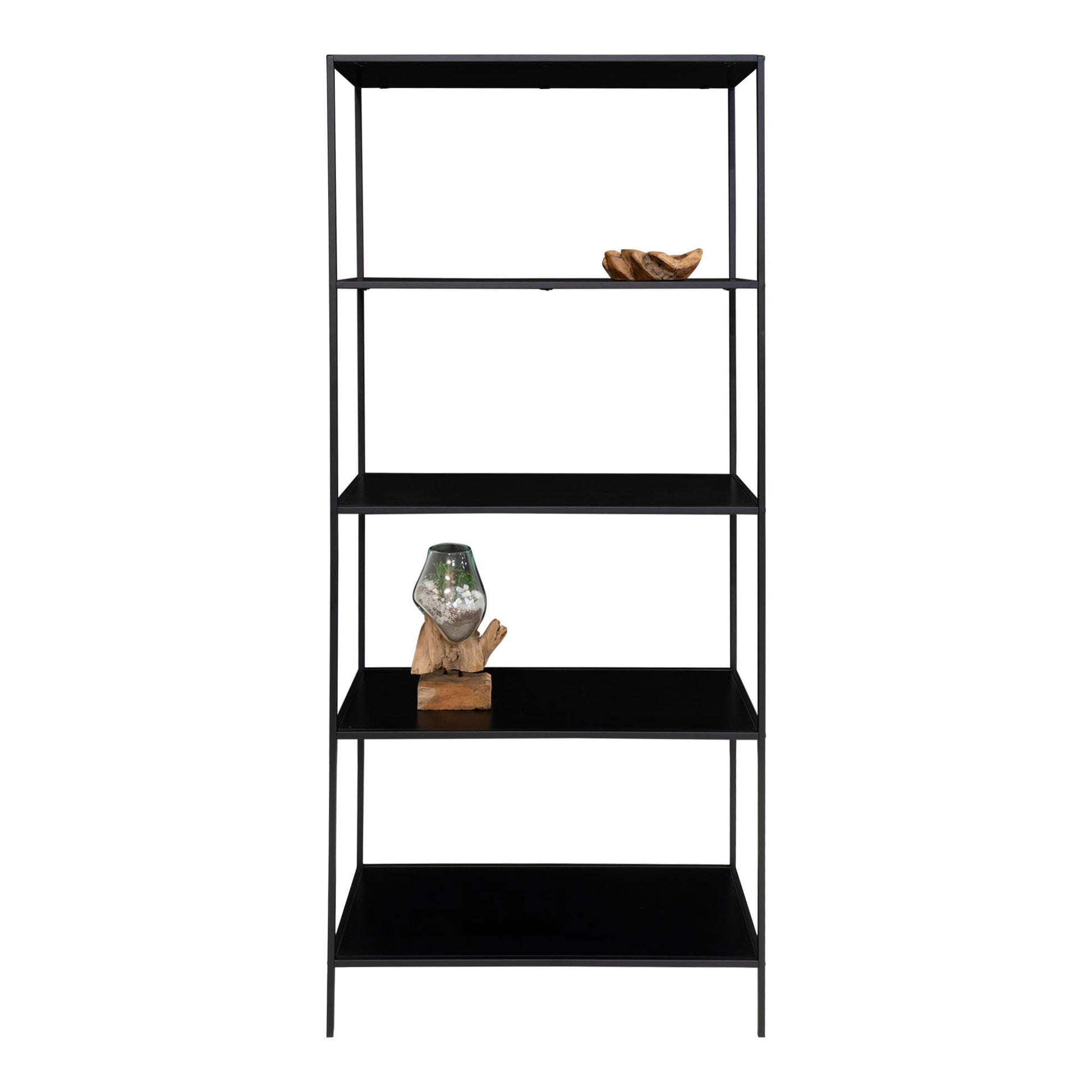 Etajera cu 5 rafturi, metal, negru