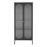 Vitrina cu 2 usi din sticla striata si otel negru Adelaide 80x35x180 cm