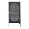 Vitrina cu 1 usa din sticla striata, din otel negru Adelaide 50x35x110 cm