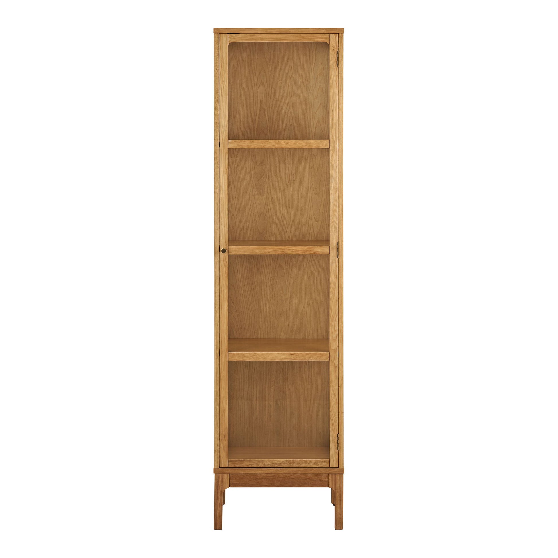 Vitrina cu 1 usa de sticla, stejar/furnir de stejar/sticla calita