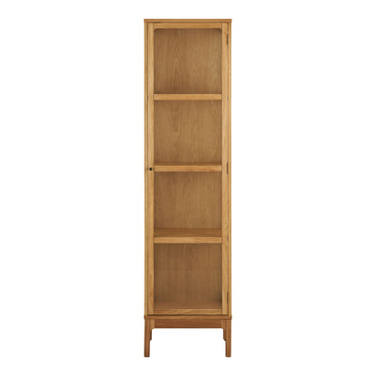 Vitrina cu 1 usa de sticla, stejar/furnir de stejar/sticla calita