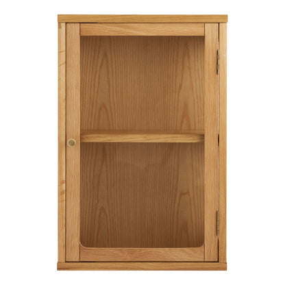 Vitrina suspendata, stejar/furnir de stejar/sticla calita, natur