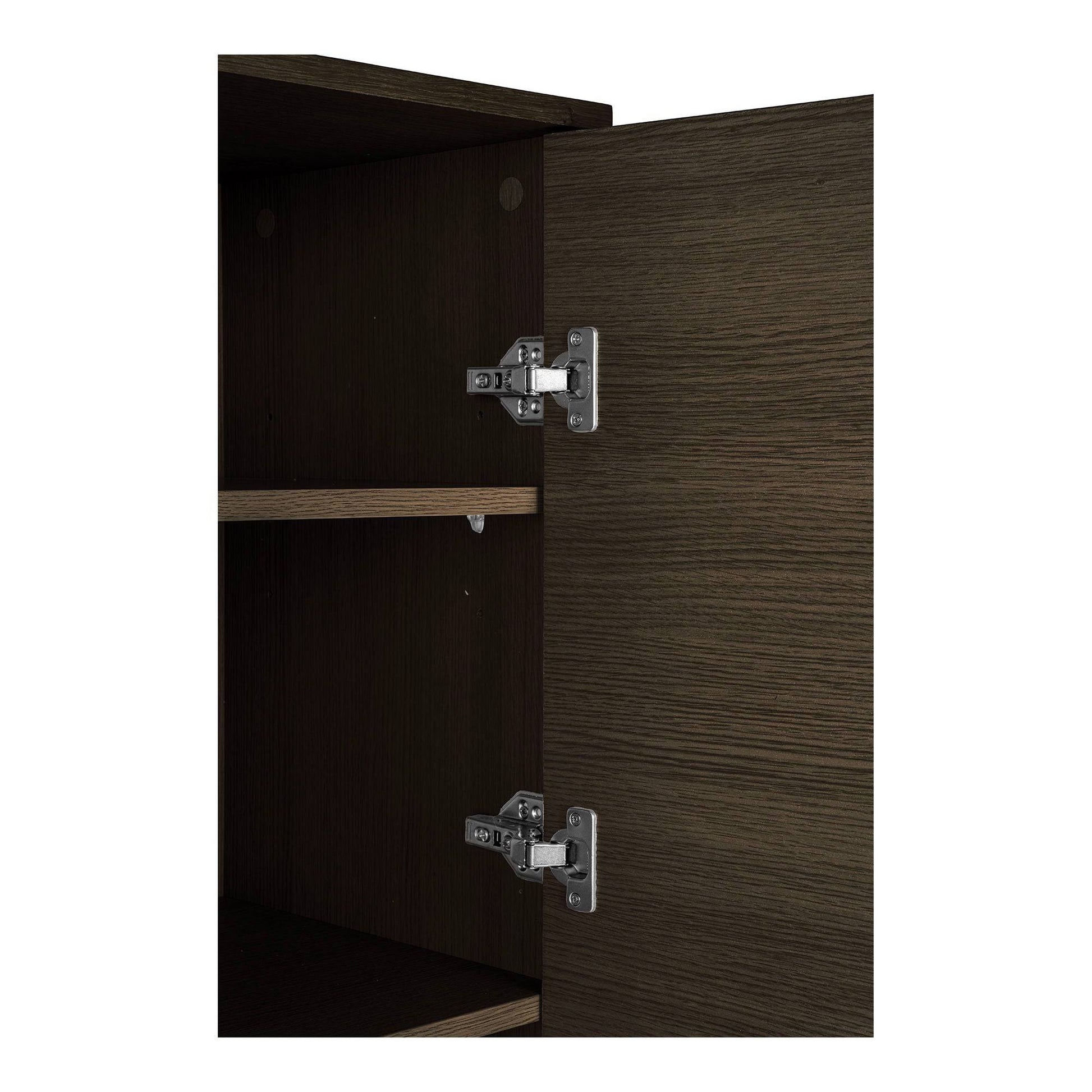 Comoda cu 2 usi, furnir de stejar afumat, picioare metalice negre