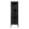 Vitrina ingusta cu 1 usa de sticla, din otel negru Brisbane  40x35x140 cm