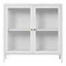 Vitrina cu 2 usi de sticla, din otel alb Dalby 80x35x80 cm