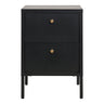Noptiera cu 2 sertare din otel negru Dalby 40x40x59,5 cm