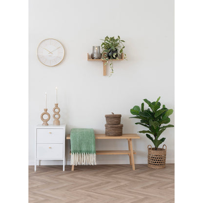 Noptiera cu 2 sertare, din otel alb, in living scandinav