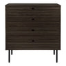 Comoda cu 4 sertare din furnir de stejar afumat, picioare metalice negre Kyoto 80x40x85 cm