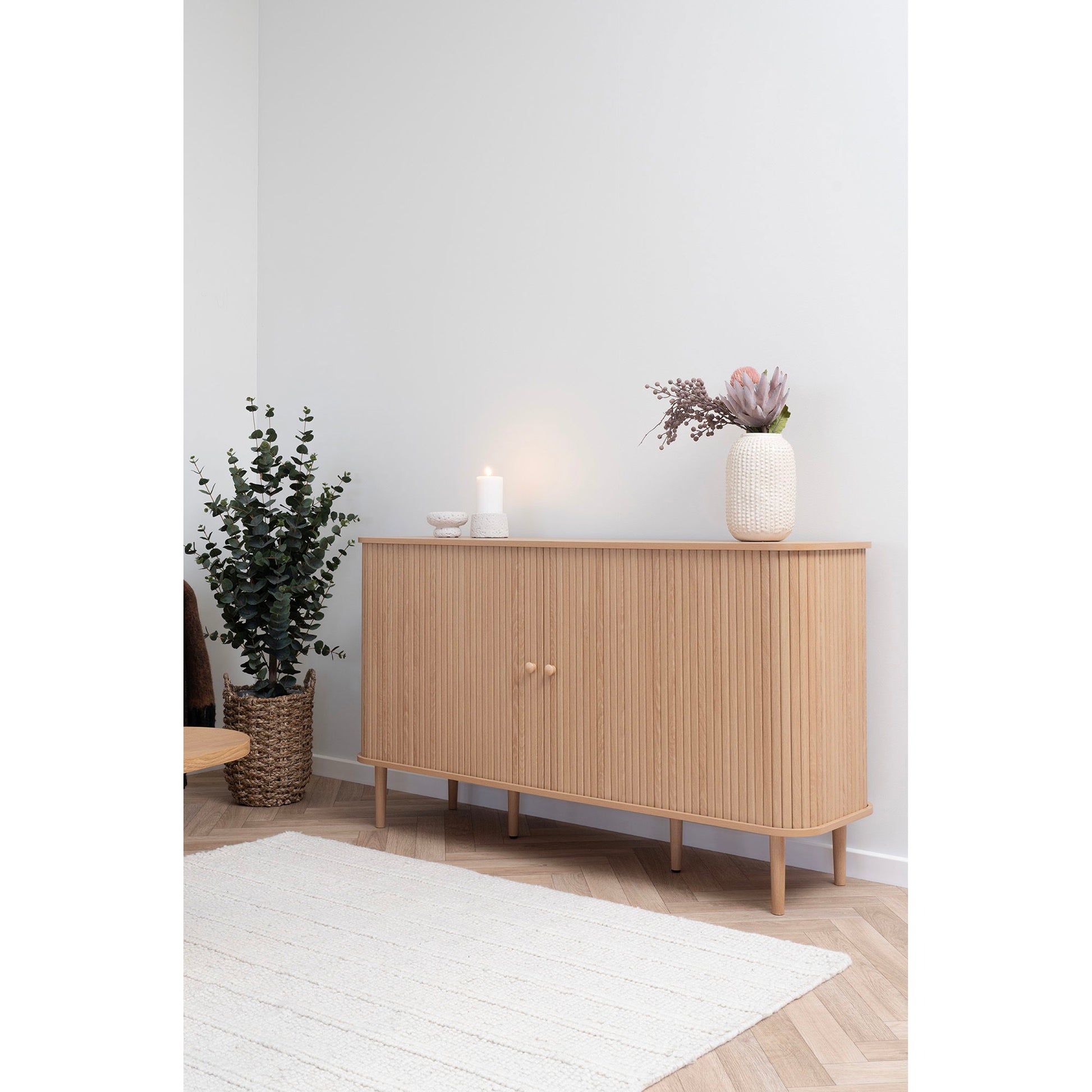  Comoda cu 2 usi, natur, in living