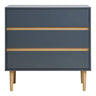 Comoda din lemn vopsit cu 3 sertare, gri inchis Bisley 80x40x80 cm