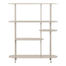 Etajera cu 5 rafturi asimetrice, din metal nisipiu Rieti 31x118x139 cm
