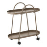 Carucior de bar cu 2 rafturi, otel, maro Empoli 27,5x60x64 cm