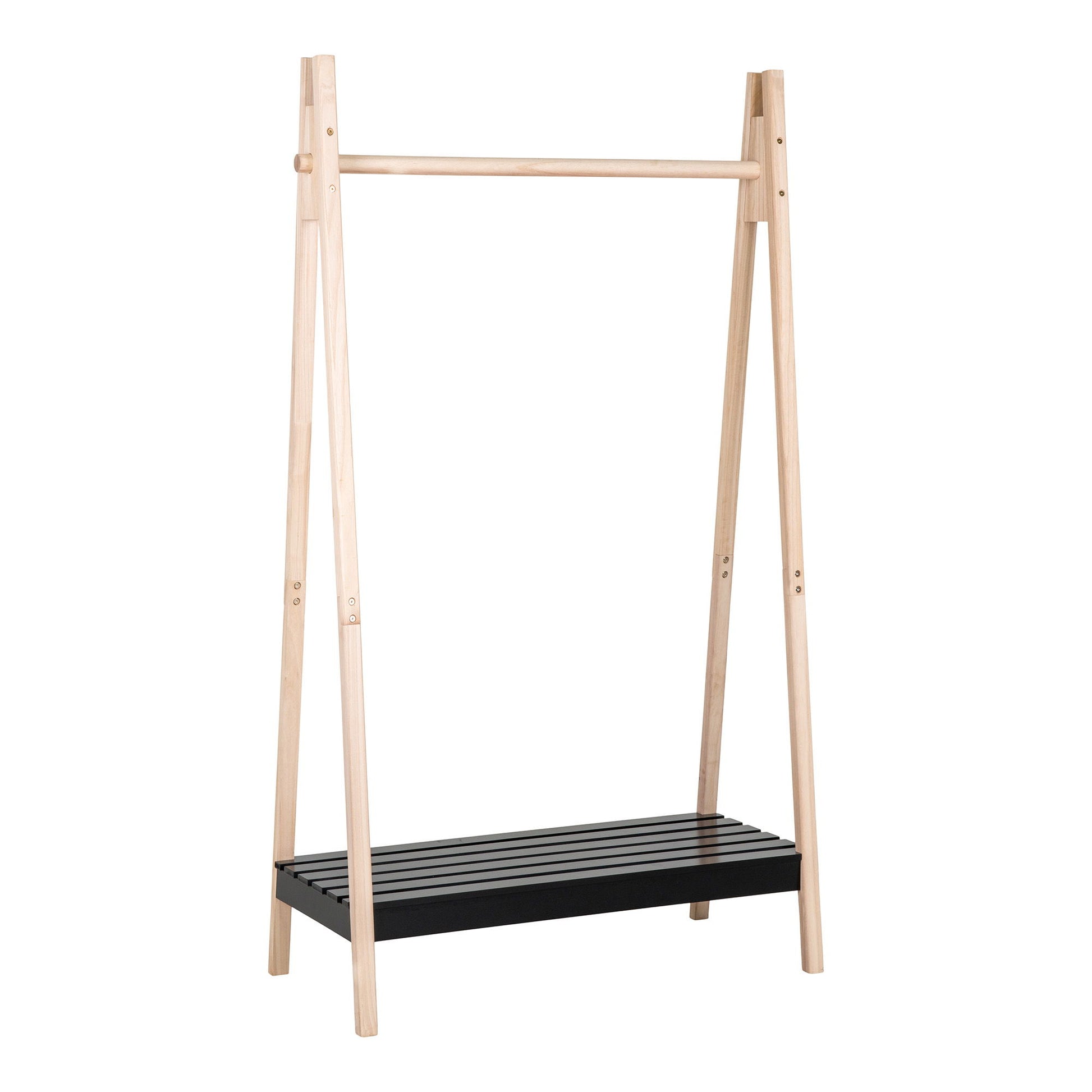  Suport pentru haine din MDF/paulownia, natur/negru